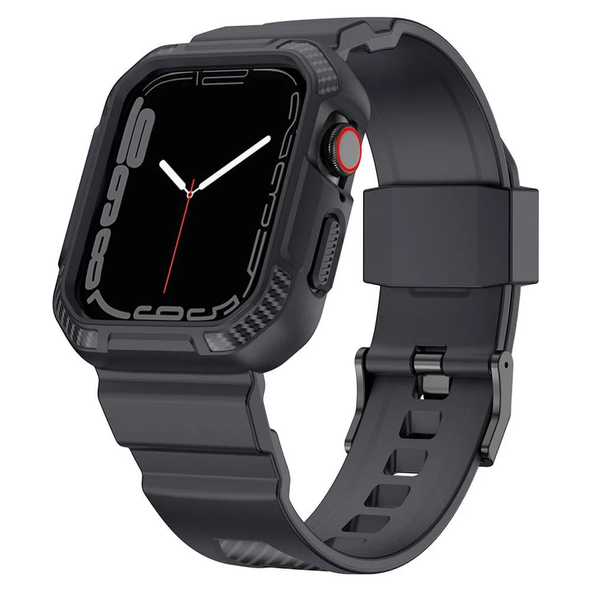 Apple Watch Series 7/6/SE/5/4/3/2/1 - 41/40/38mm - Gummi cover & rem - Mørkegrå