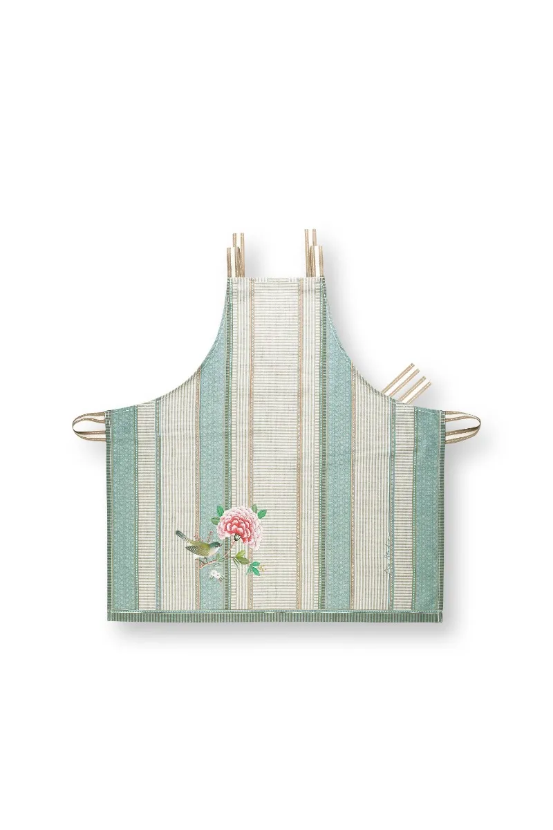 Apron Blushing Birds Blue 85x88cm