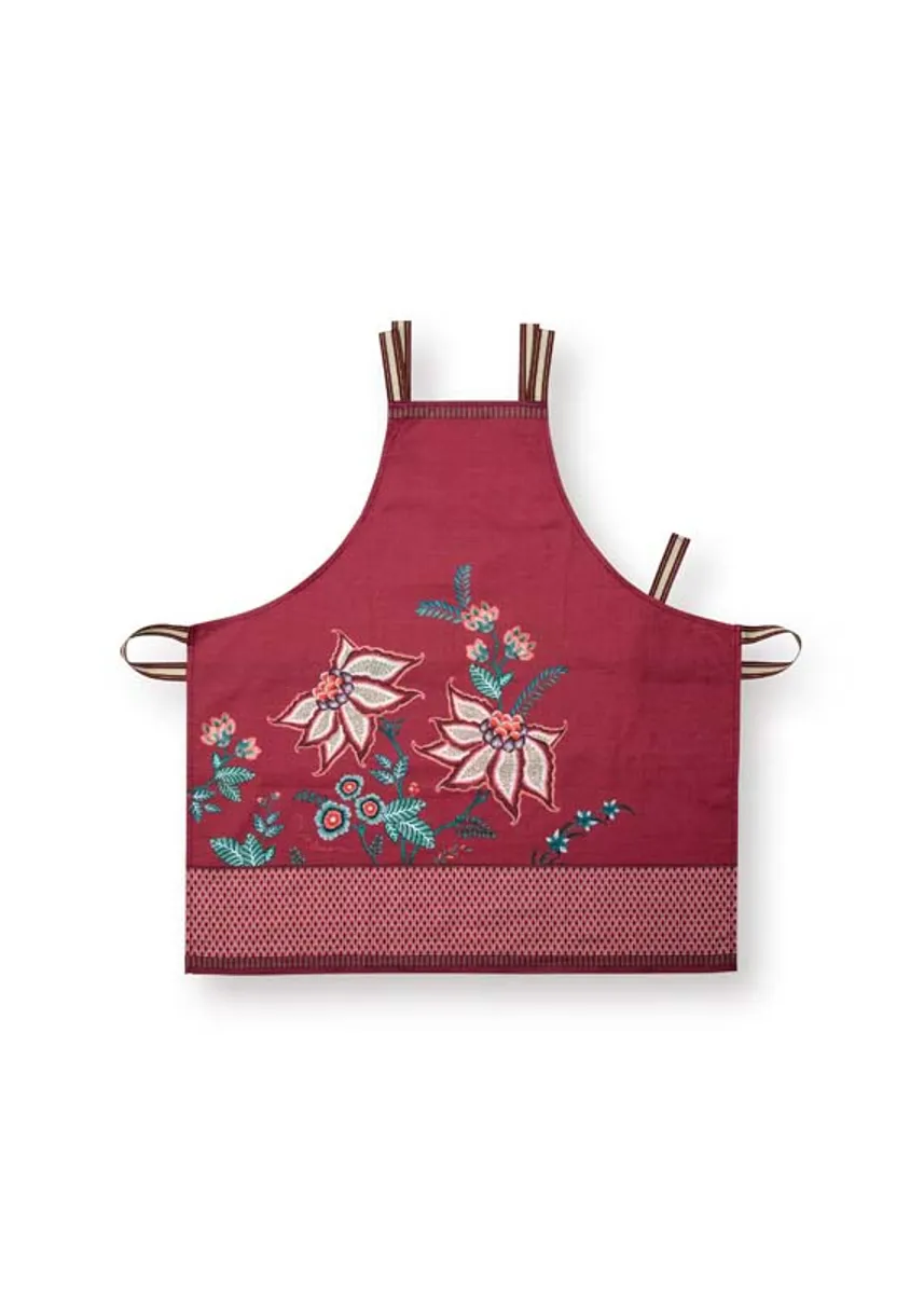 Apron Flower Festival Dark Pink 85x88cm