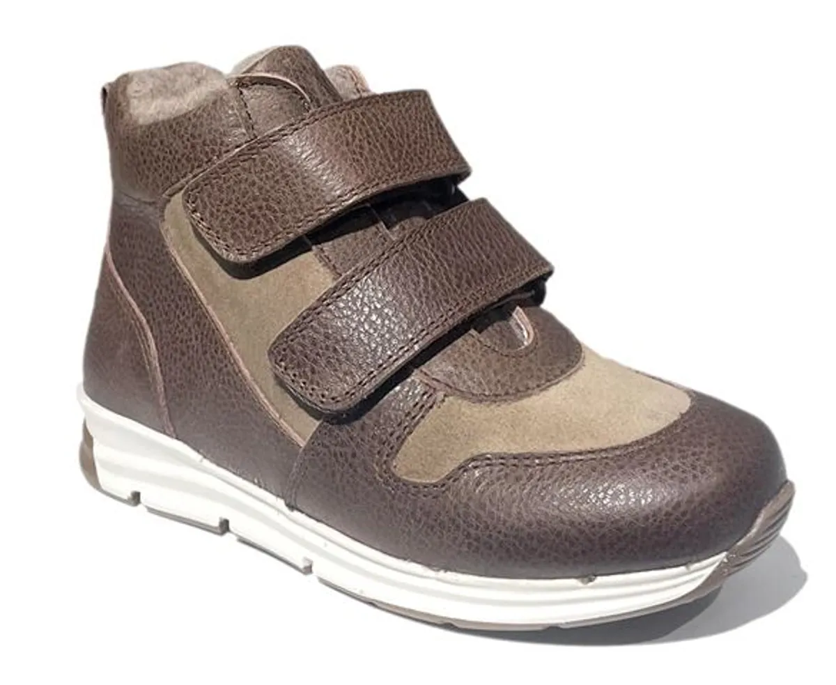 Arauto Rap sporty sneakers m. uldfor, mørkebrun/beige