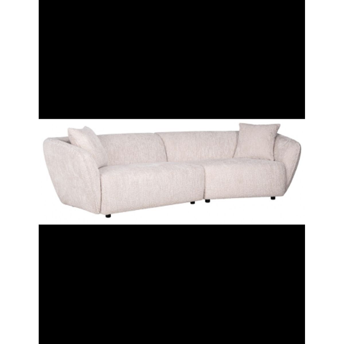 Armand 3-personers buet sofa i polyester 283 x 95 - 143 cm - Sort/Creme