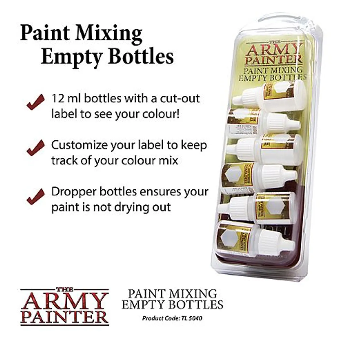 Army Painter - Paint Mixing Empty Bottles - TL5040