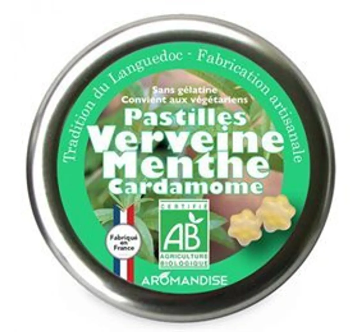 Aromandise Pastiller m. verbena, mynte & kardemomme Ø, 45g.