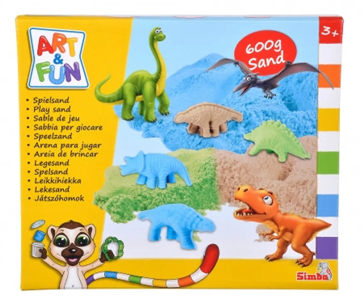 Art & Fun Legesand Med Dinosaur - Magisk Sand - Legekammeraten.dk