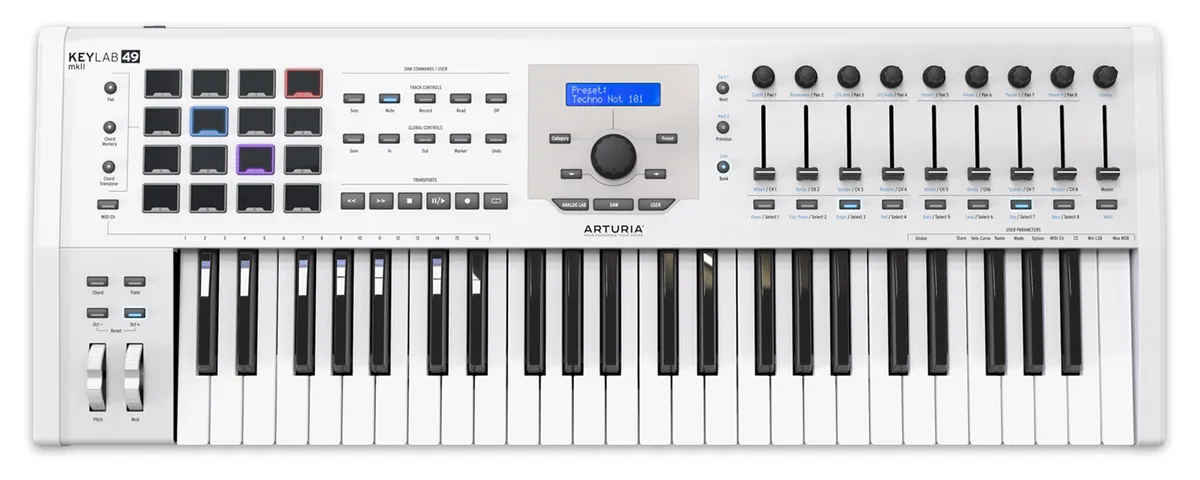 Arturia KeyLab 49 MKII MIDI-Keyboard (Hvid)