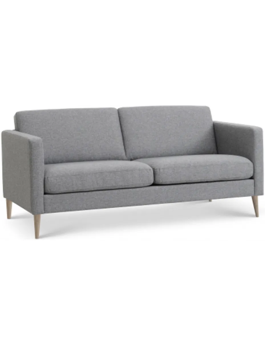 Askset 2-personers sofa i polyester B180 x D86 cm - Natur/Lysegrå