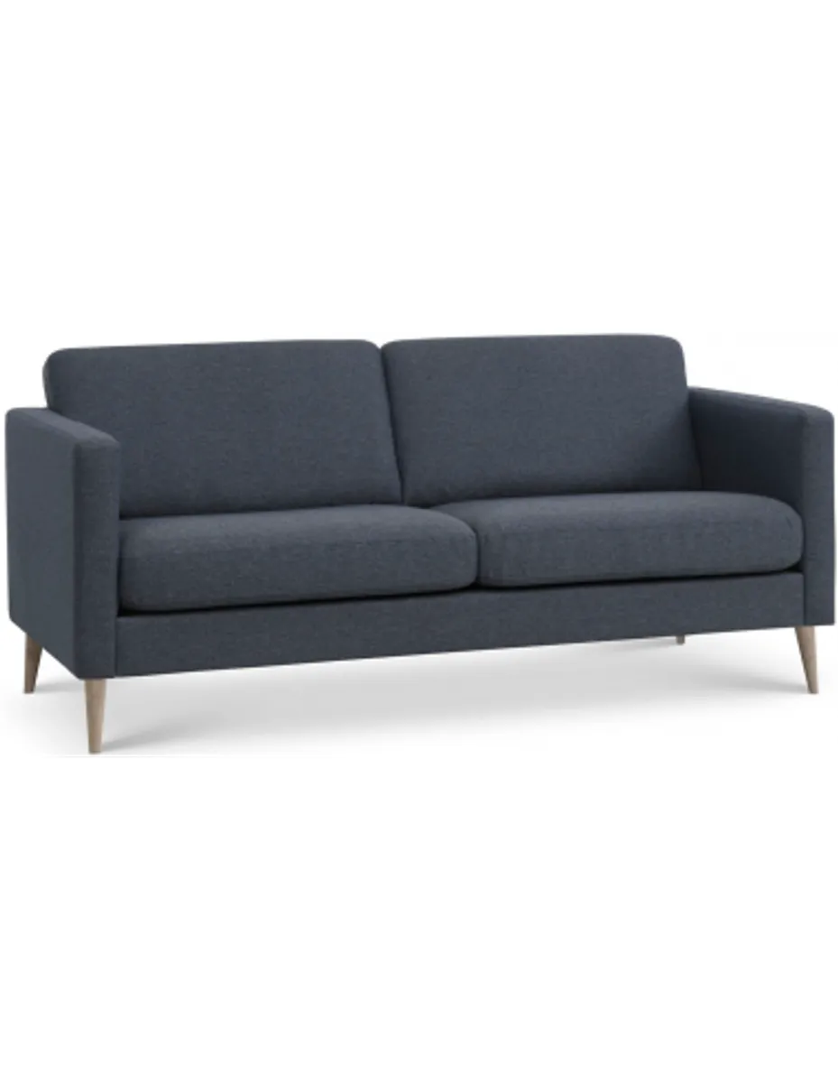 Askset 2-personers sofa i polyester B180 x D86 cm - Natur/Navy