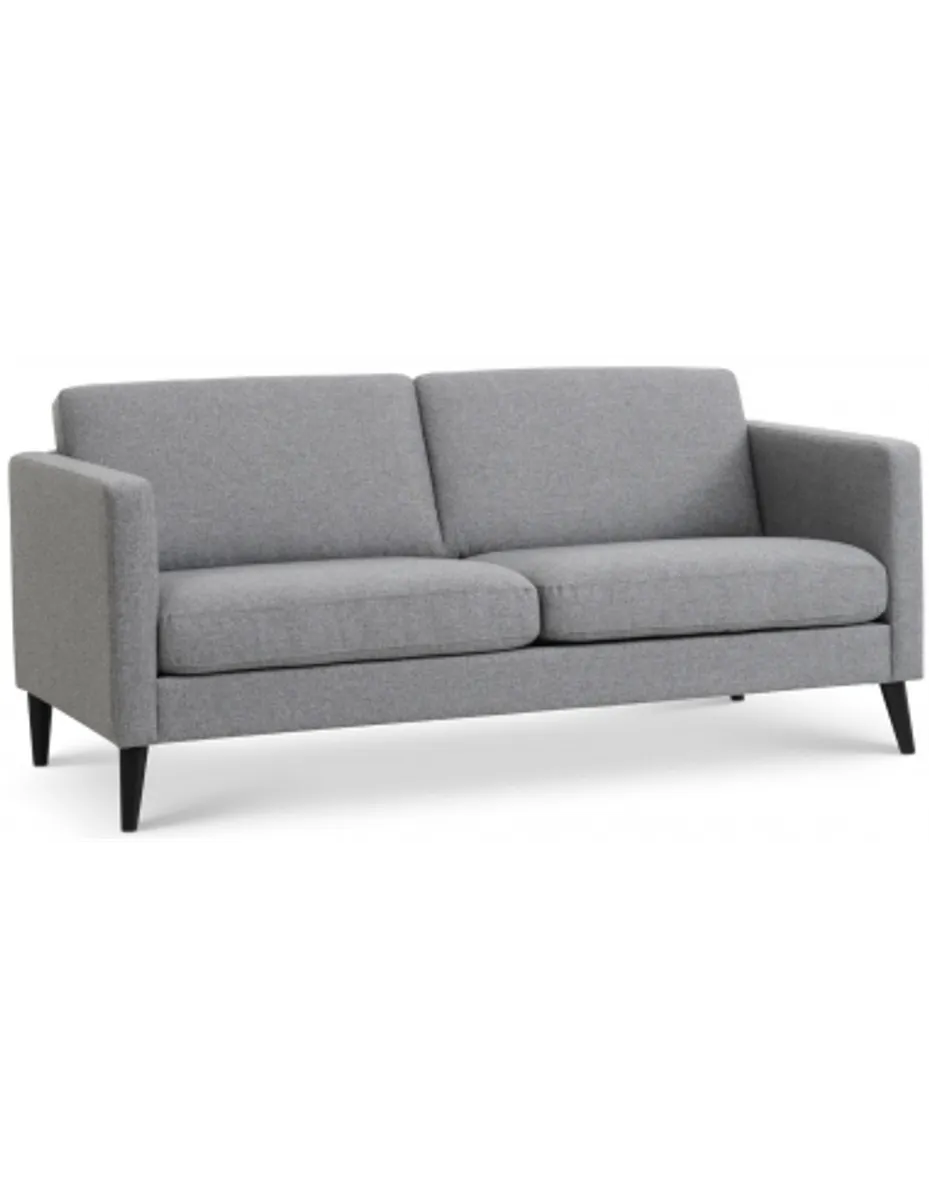 Askset 2-personers sofa i polyester B180 x D86 cm - Sort/Lysegrå