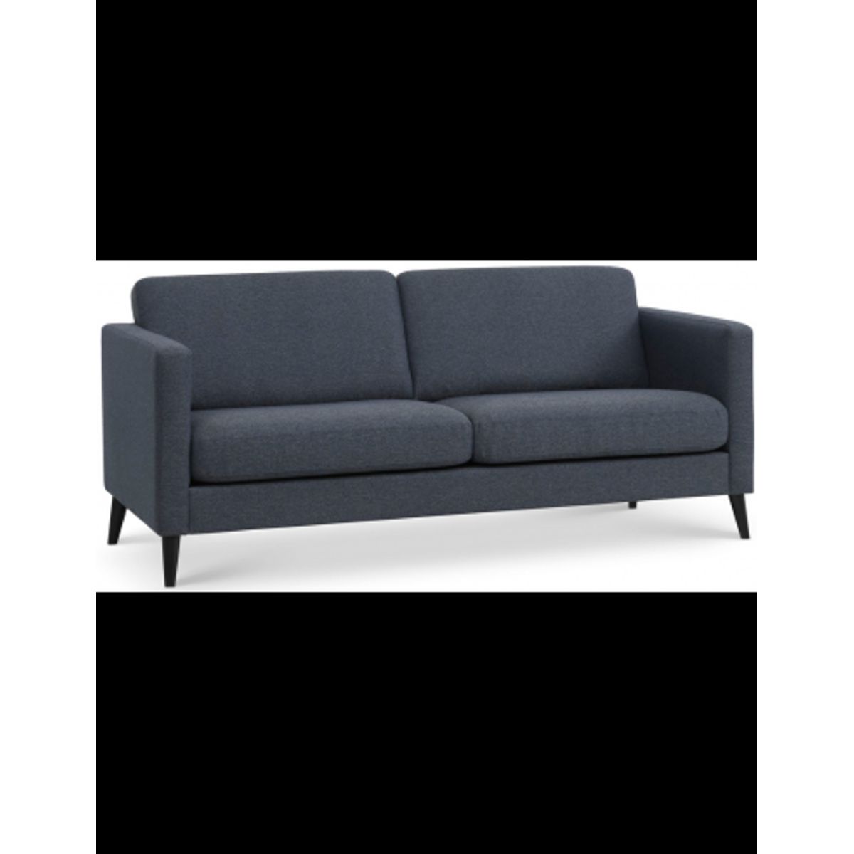 Askset 2-personers sofa i polyester B180 x D86 cm - Sort/Navy