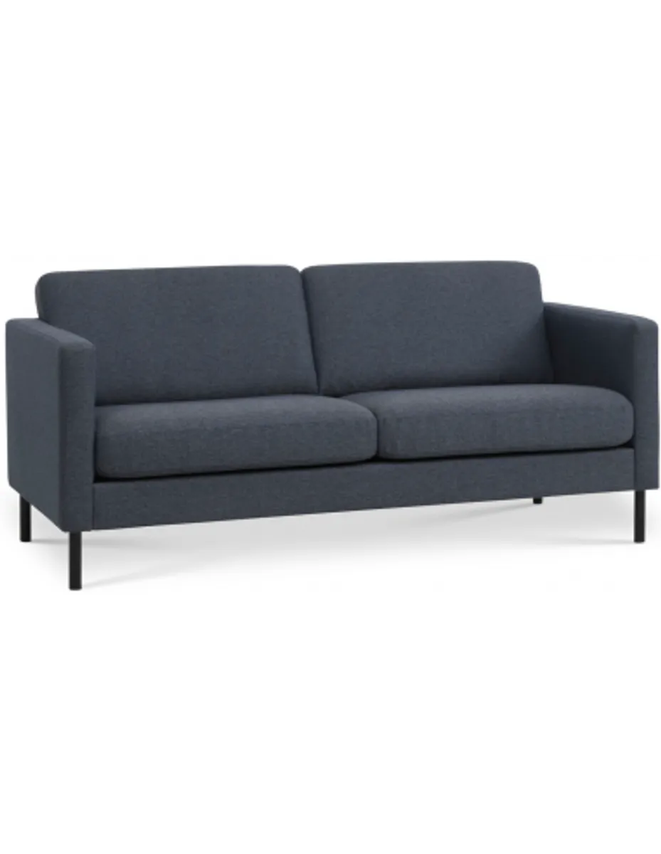 Askset 2-personers sofa i polyester B180 x D86 cm - Sort/Navy