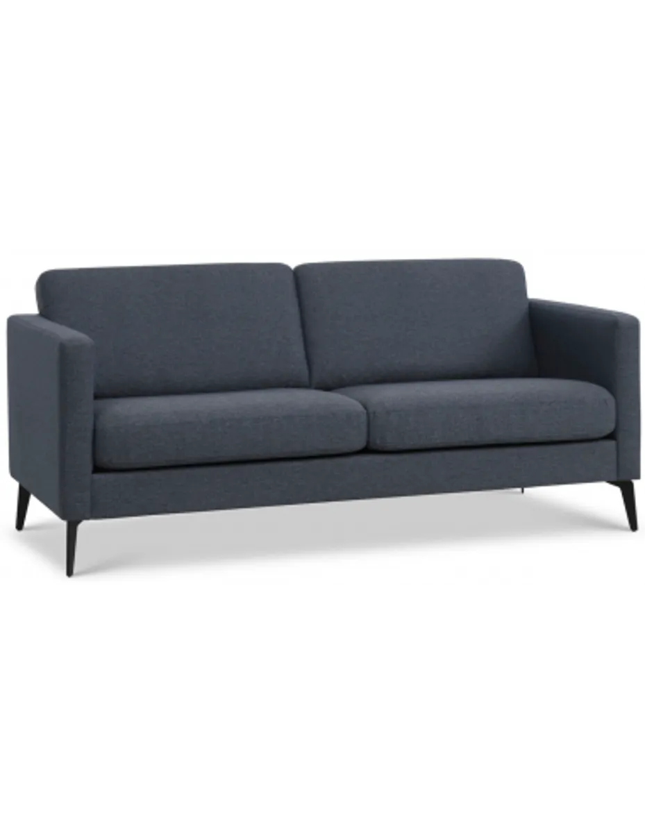 Askset 2-personers sofa i polyester B180 x D86 cm - Sort/Navy