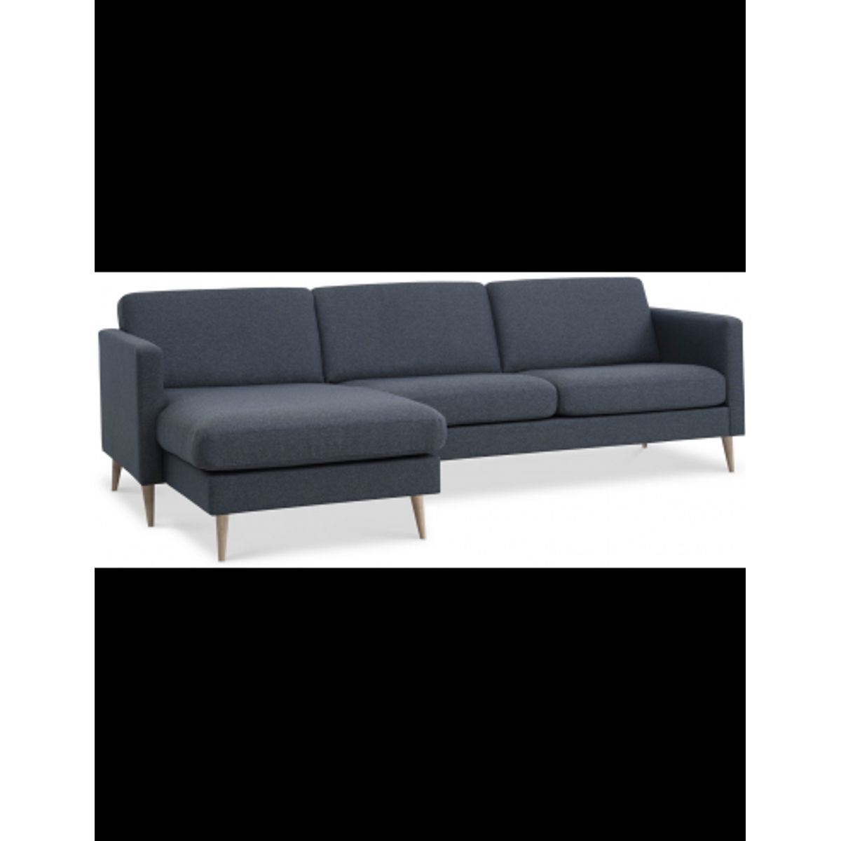 Askset chaiselongsofa i polyester B260 x D145 cm - Natur/Navy