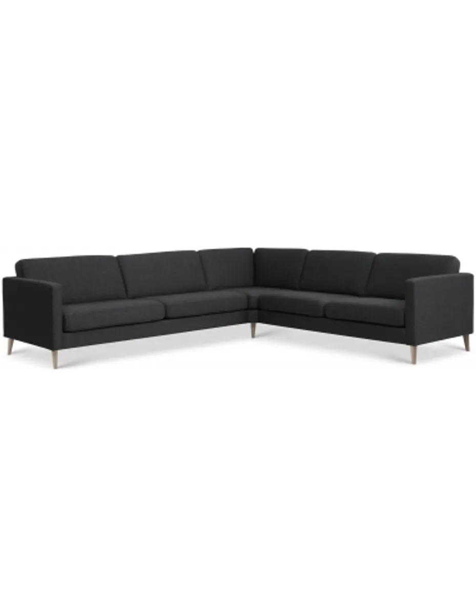 Askset hjørnesofa i polyester B300 x D264 cm - Natur/Antracit