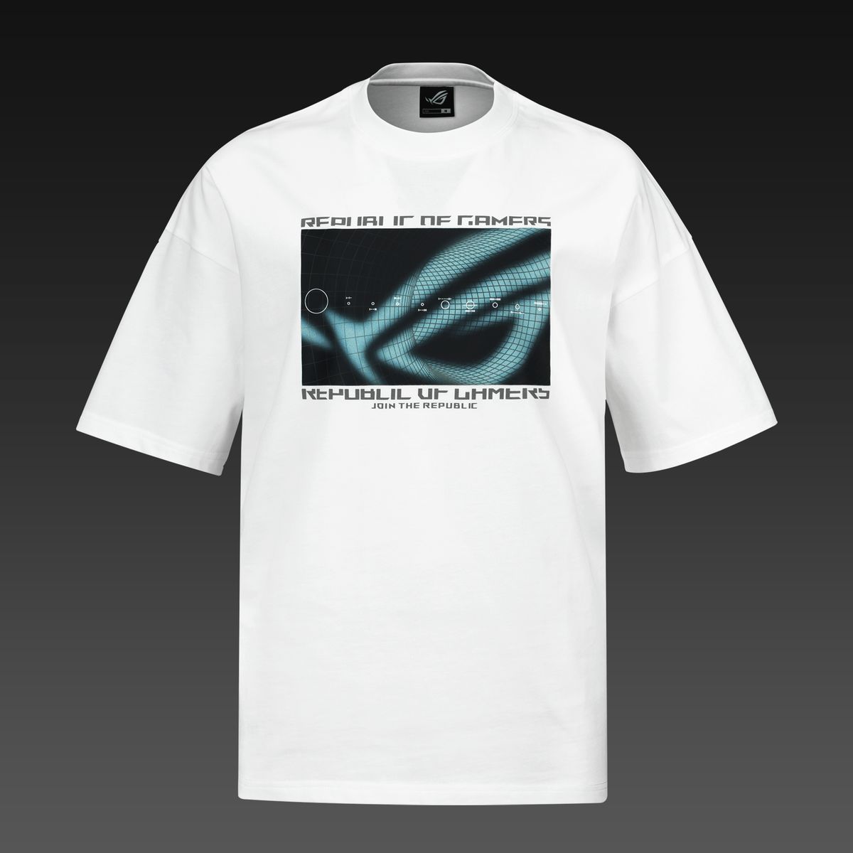 ASUS ROG COSMIC WAVE T-Shirt - Drop Shoulder Fit - Hvid | XL