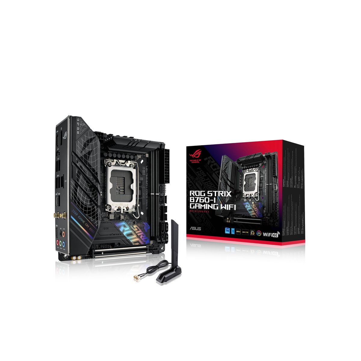 ASUS ROG STRIX B760-I GAMING WIFI (mITX, B760, LGA 1700, DDR5) - Bundkort