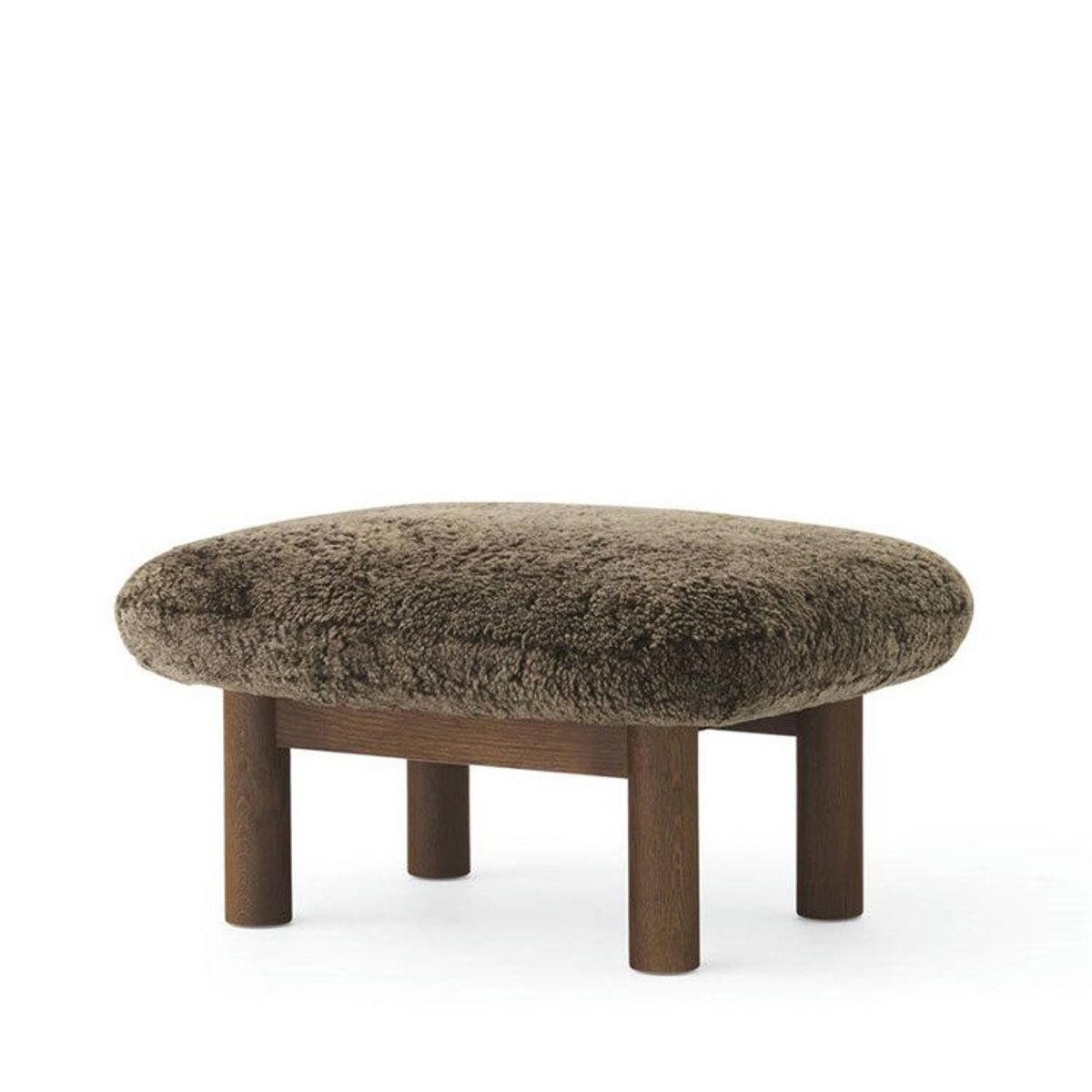 Audo Brasilia Ottoman Dark Stained Oak Brun (Sheepskin Root)