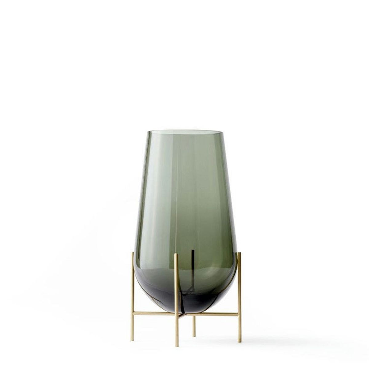 Audo Echasse Vase Smoke/Brushed Brass Medium