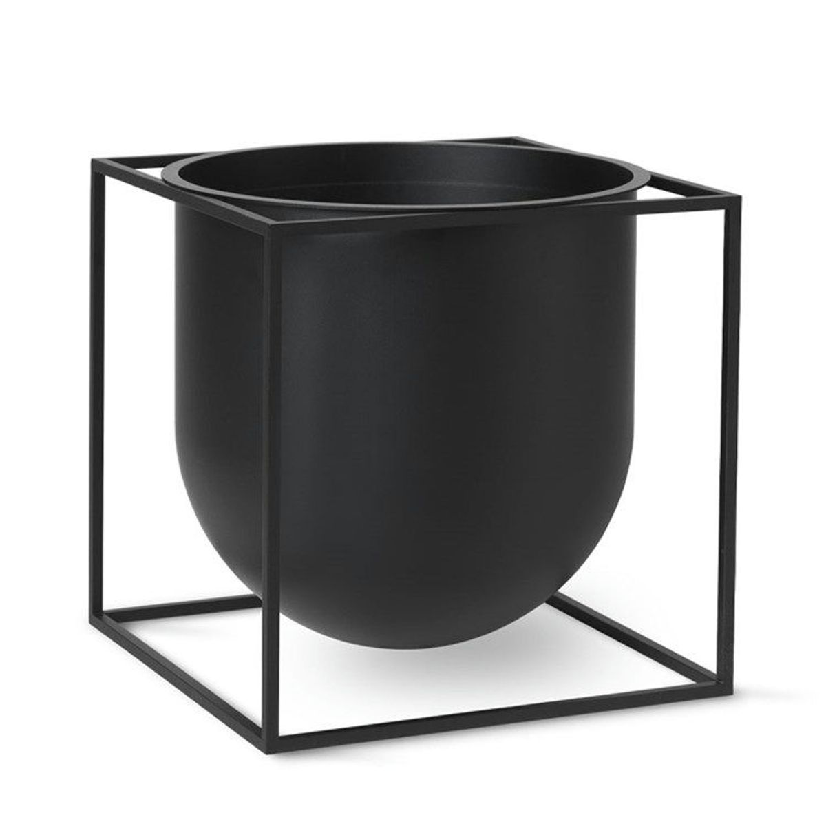 Audo Kubus Flowerpot Black 23 cm