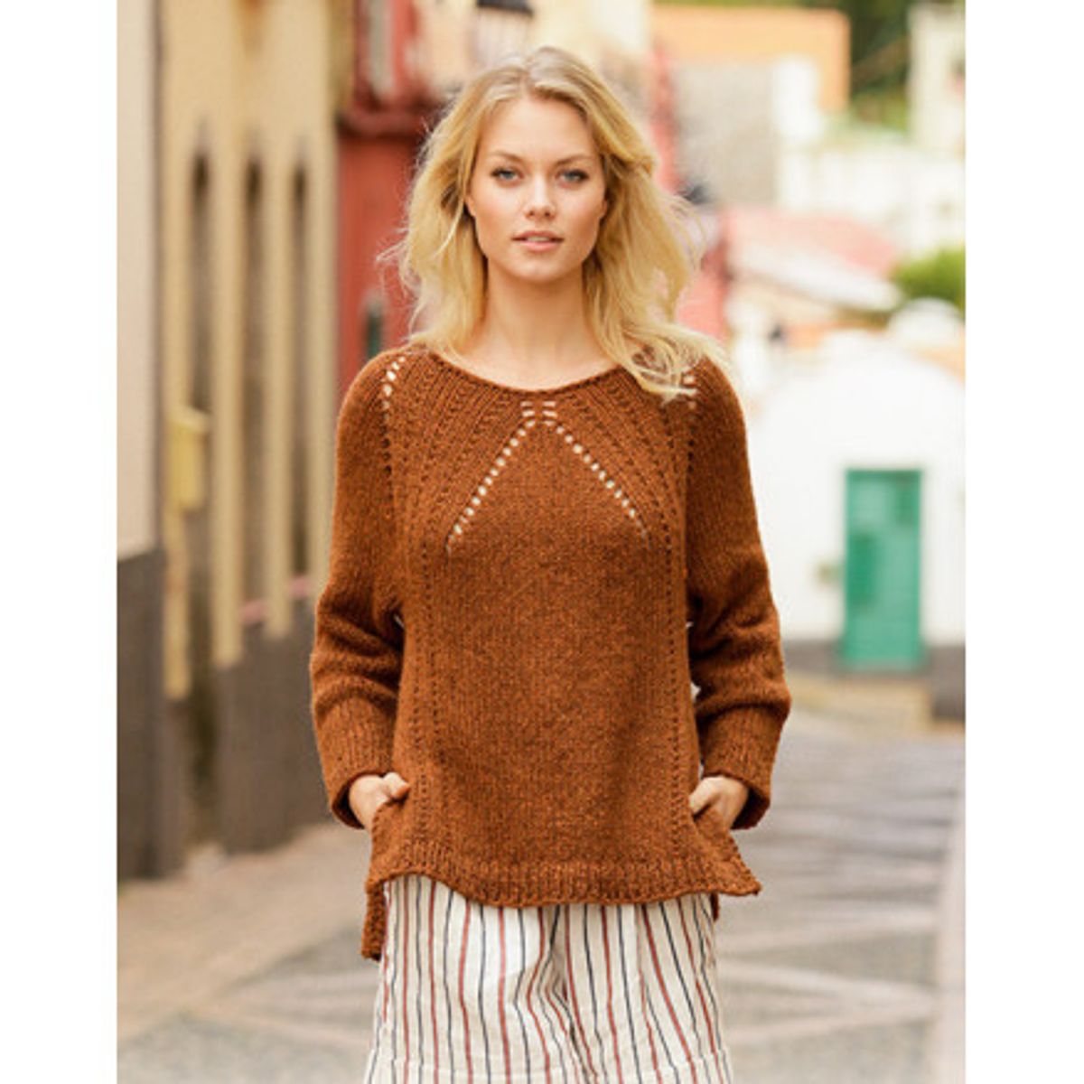 Autumn Spice by DROPS Design - Bluse Strikkeopskrift str. S - XXXL - Large