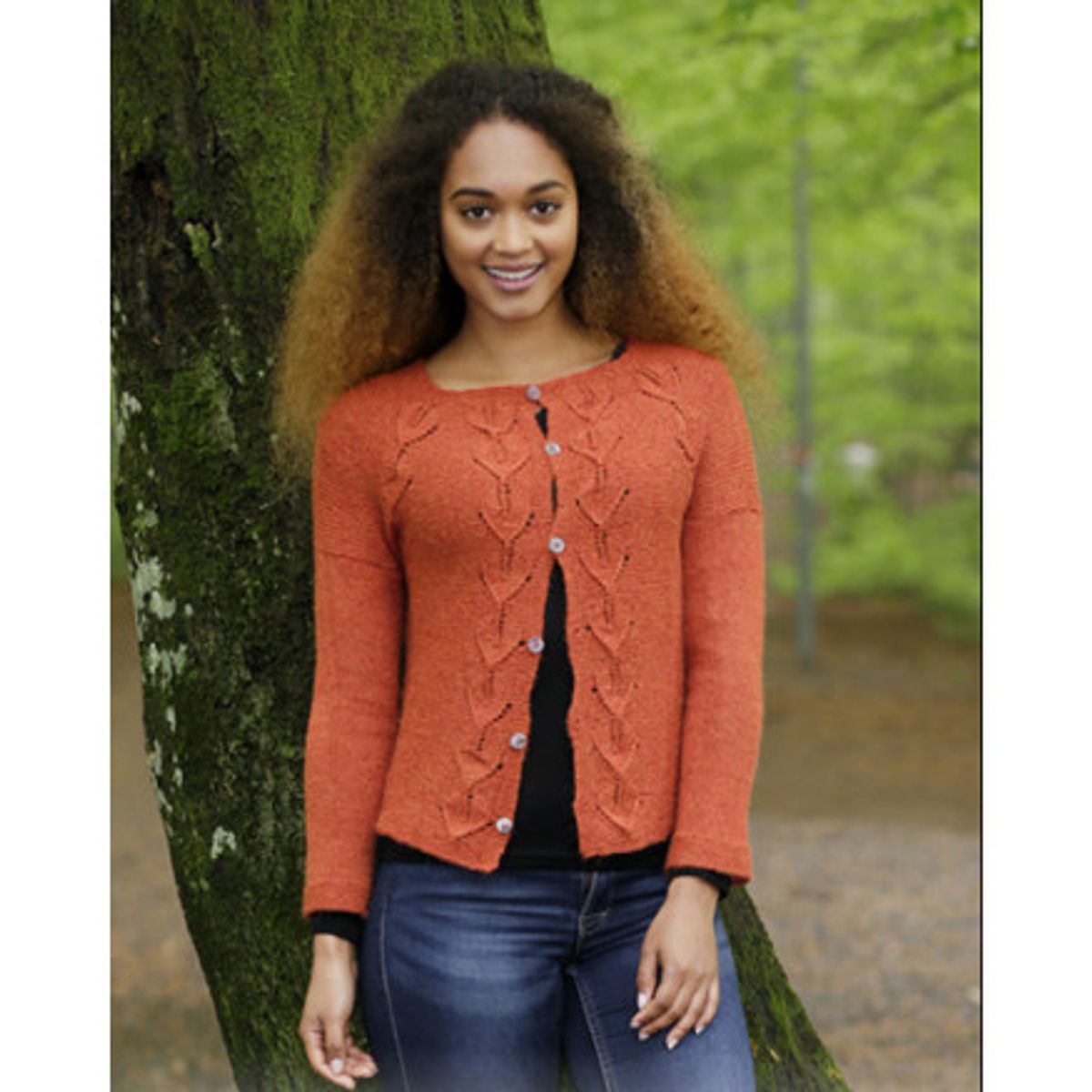 Autumn Vines Cardigan by DROPS Design - Jakke Strikkeopskrift str. S - - Medium