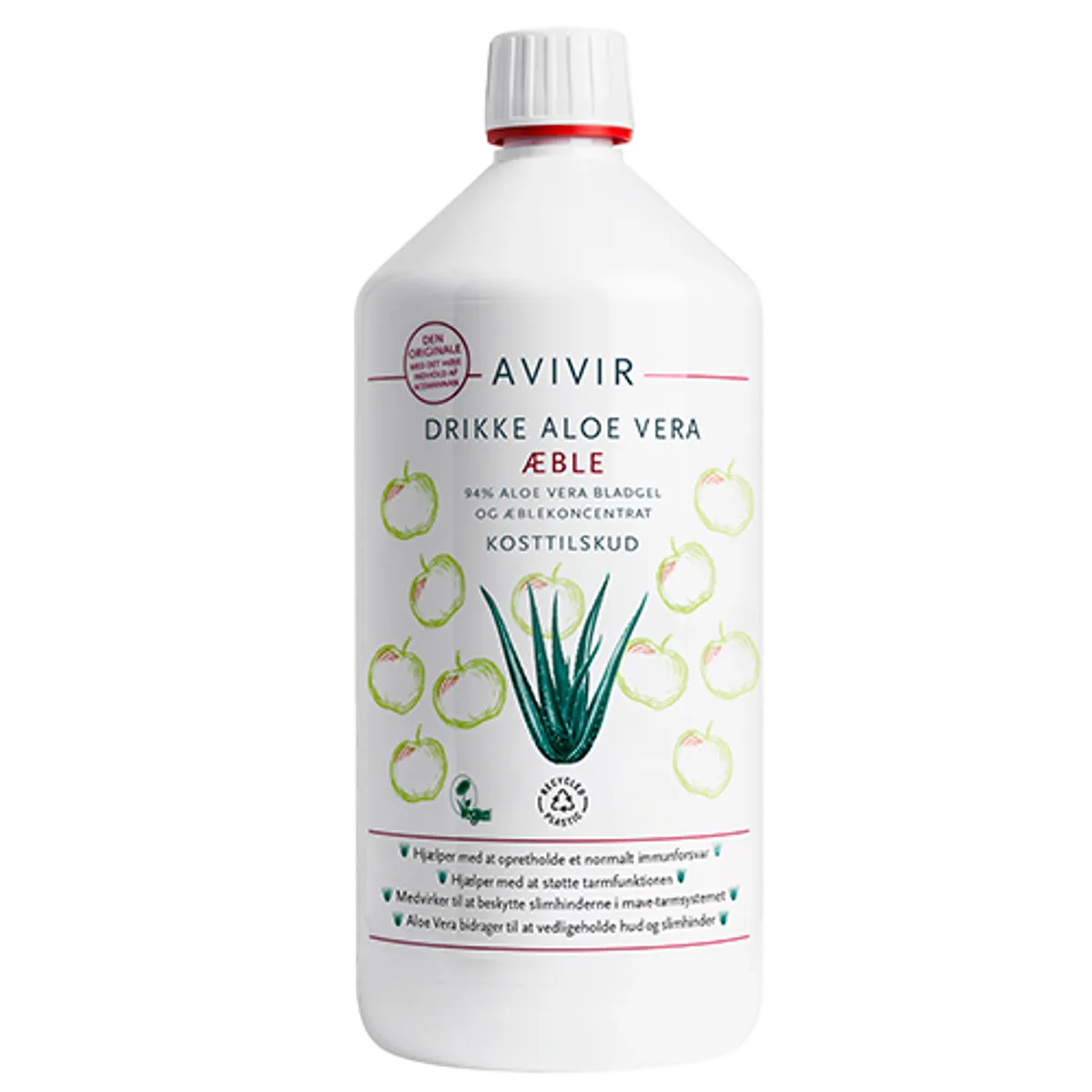 Avivir Drikke Aloe Vera 95 % Æble (1 liter)