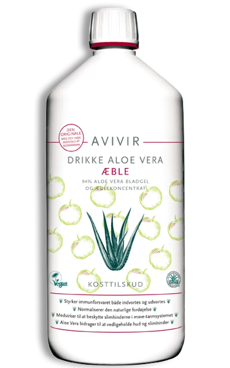 Avivir Drikke Aloe Vera med æblesmag - 1000 ml.