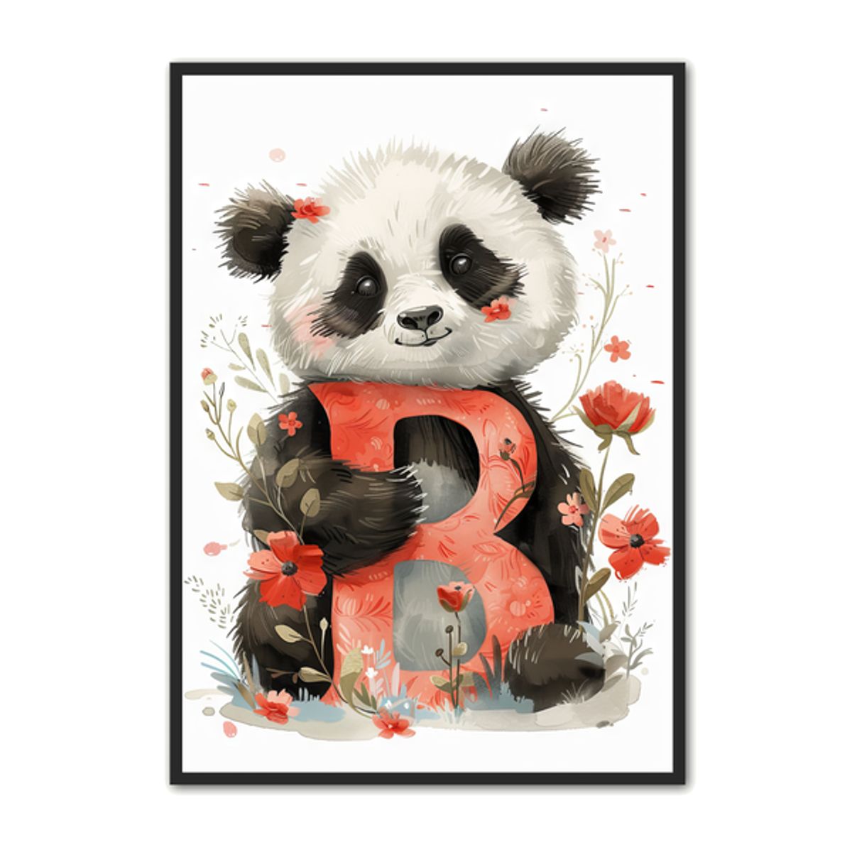 B Bogstav Plakat 48 - Panda