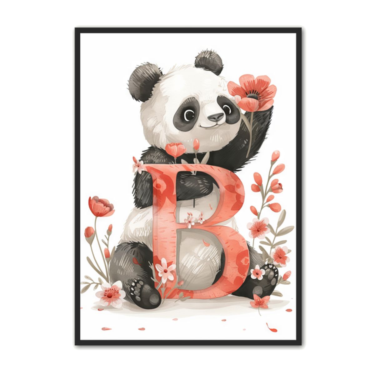 B Bogstav Plakat 50 - Panda