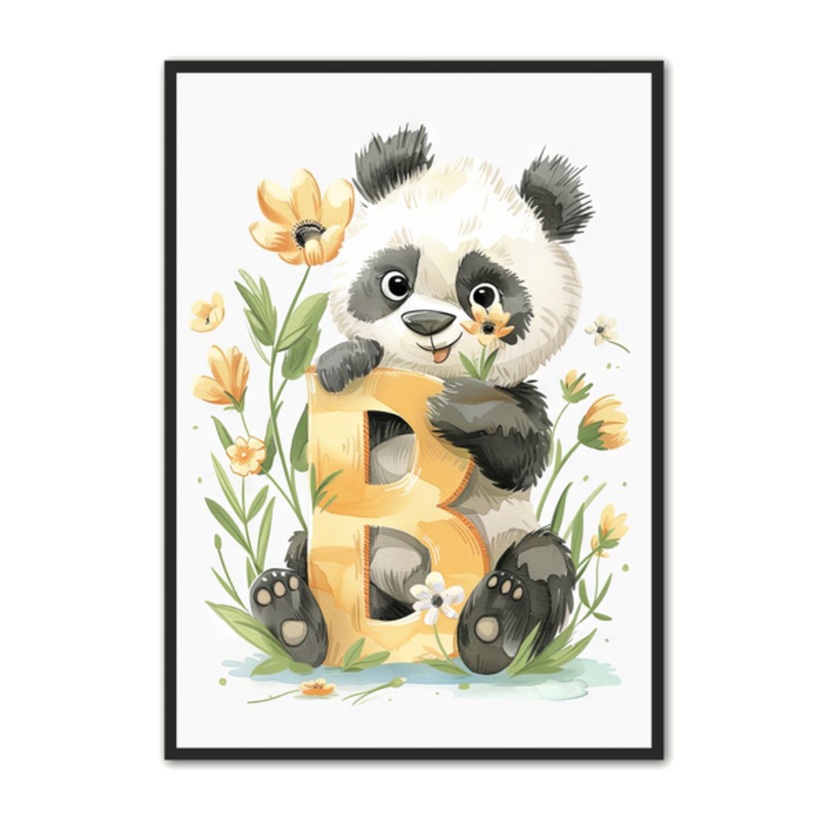 B Bogstav Plakat 51 - Panda