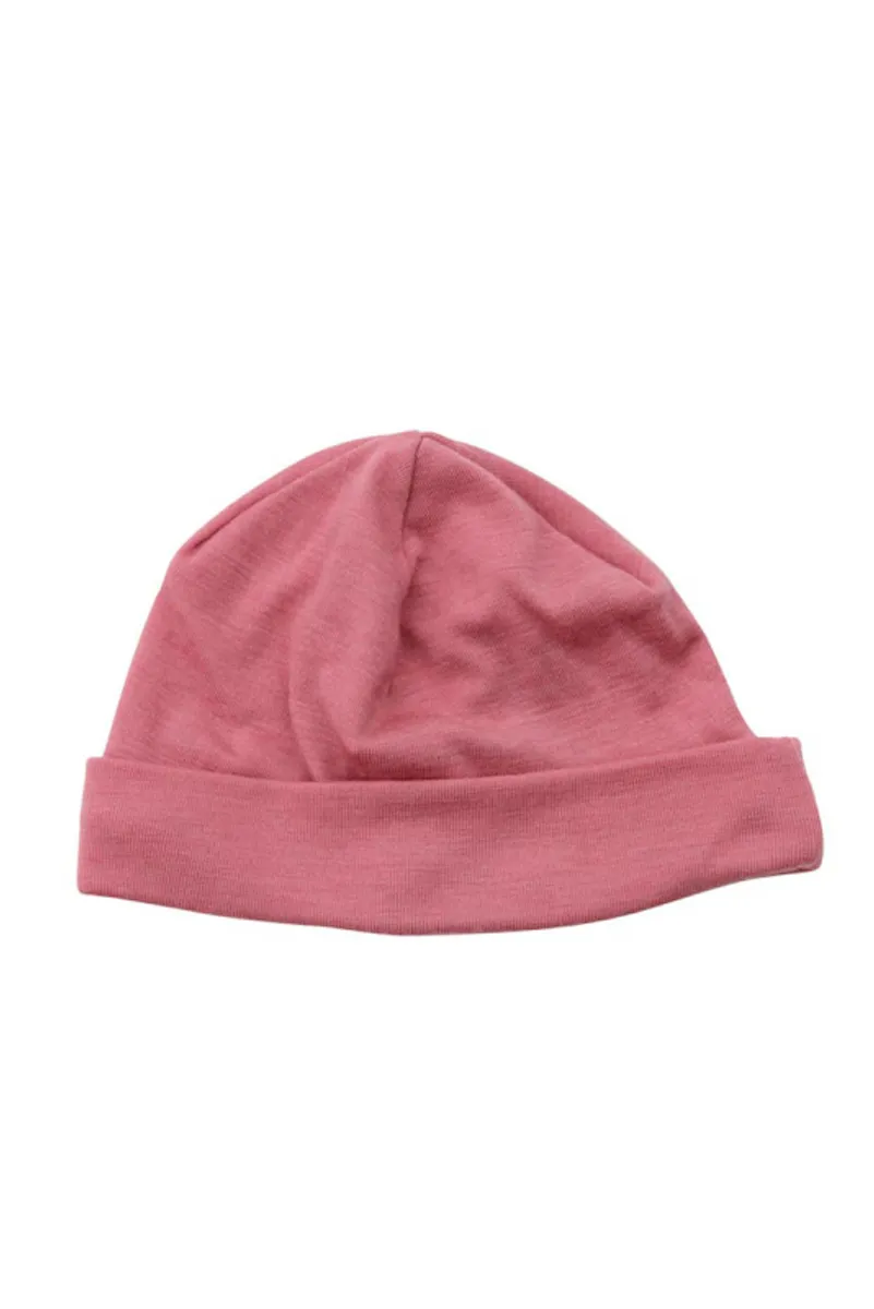 Baby beanie uldhue - Dark coral