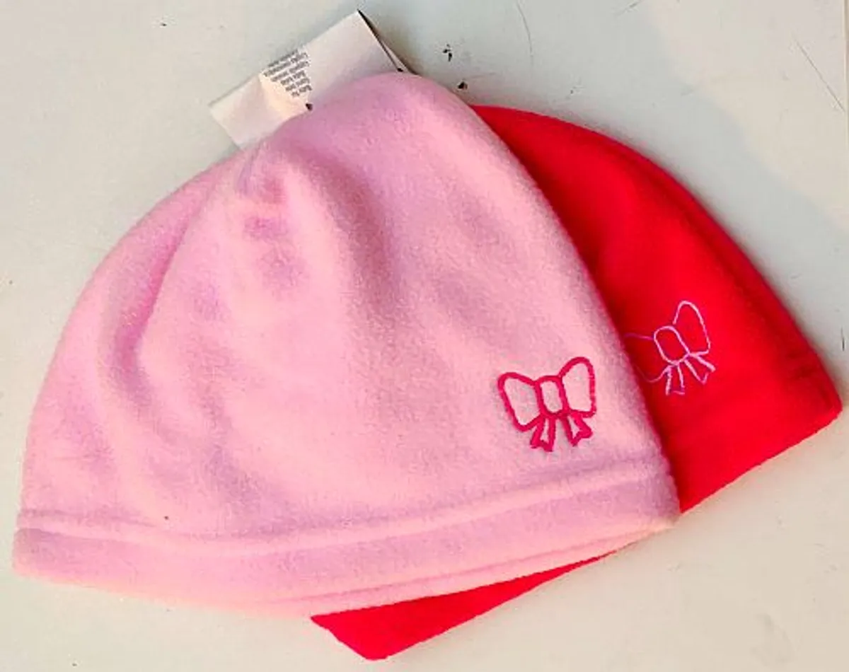 Baby Fleece Hat - Pink 2 Stk