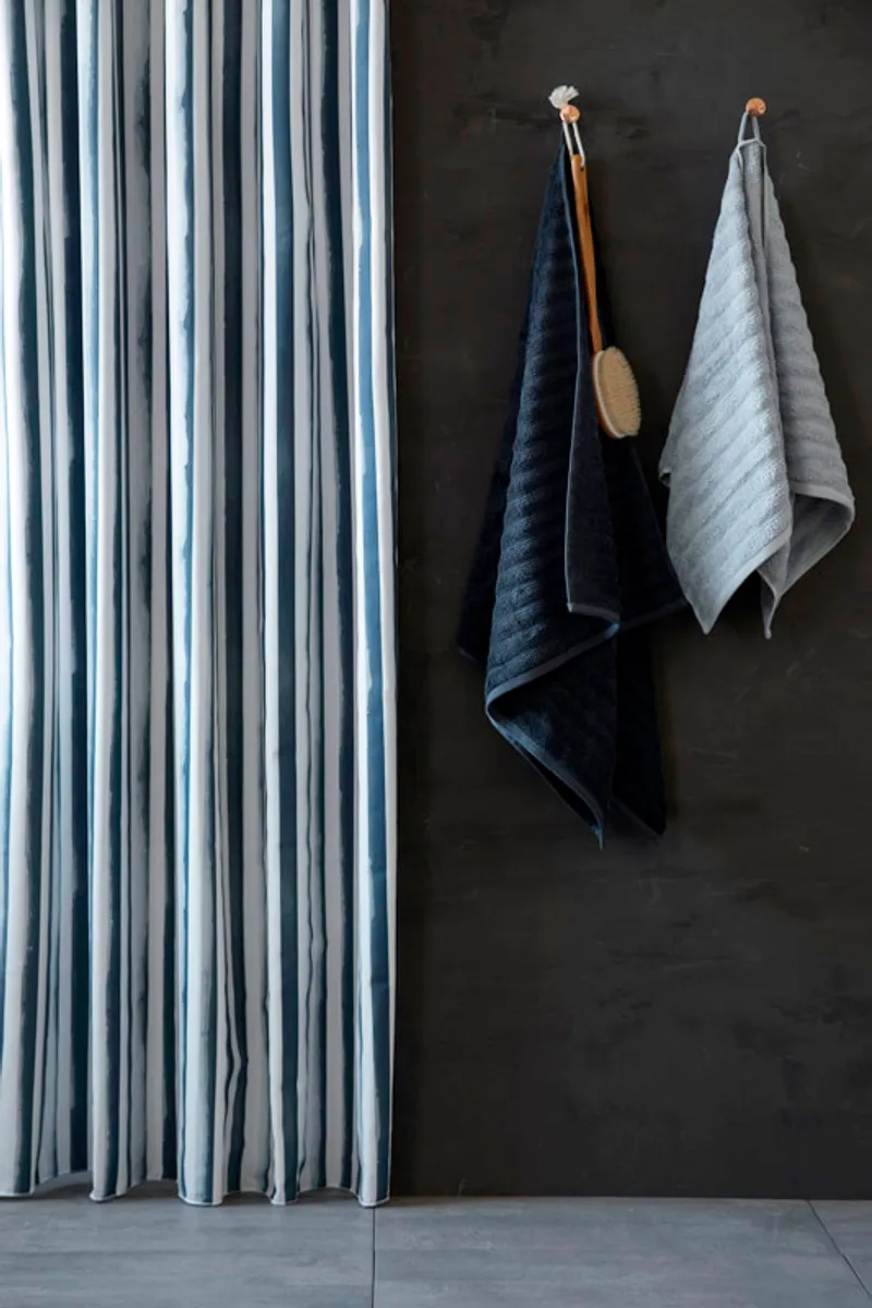 Badeforhæng Raw Stripe fra Compliments - Blue - kovser