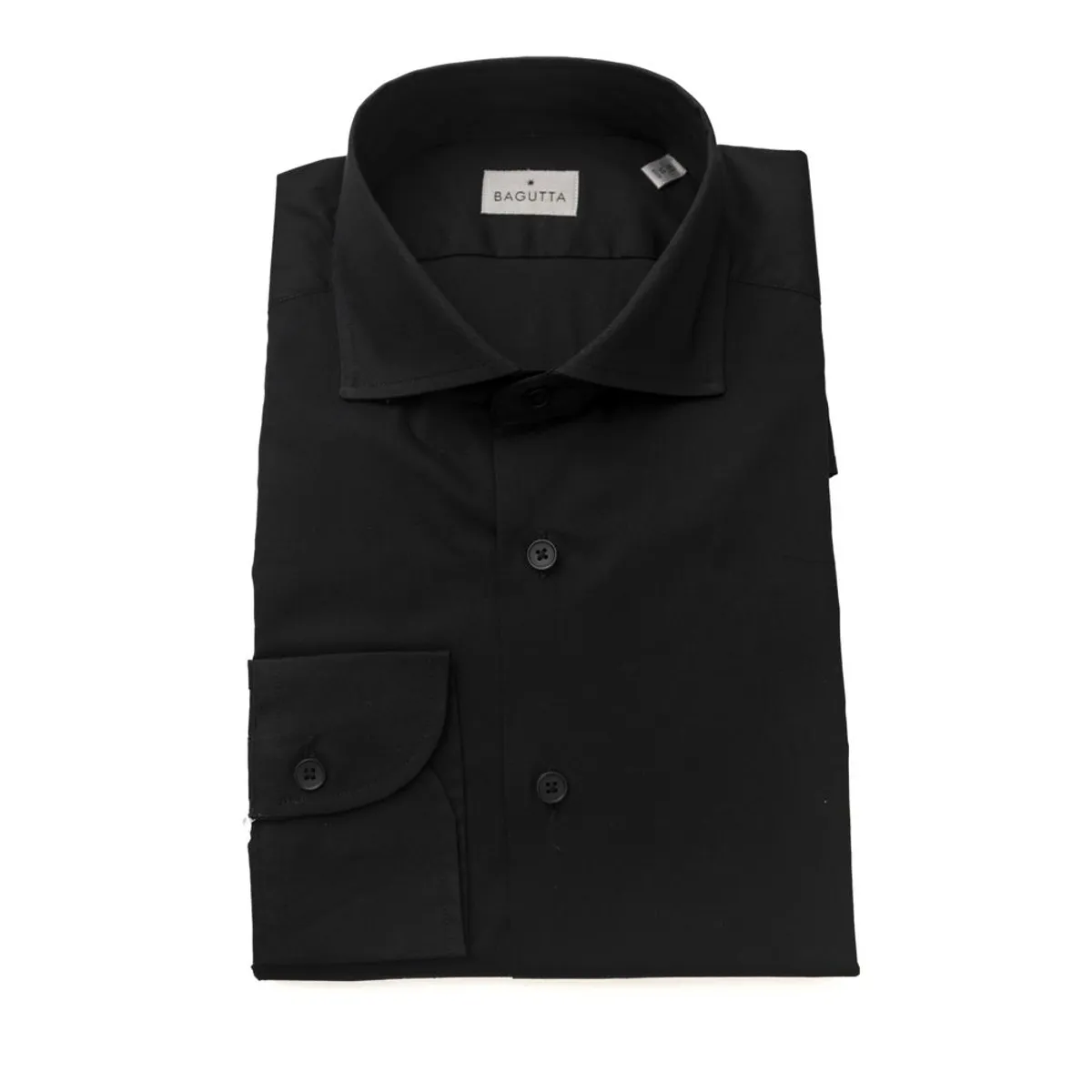 Bagutta Elegant Slim Fit Black Shirt with French Collar