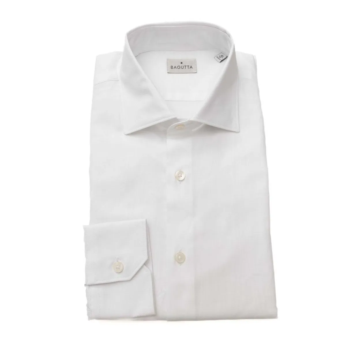 Bagutta Elegant White Cotton French Collar Shirt