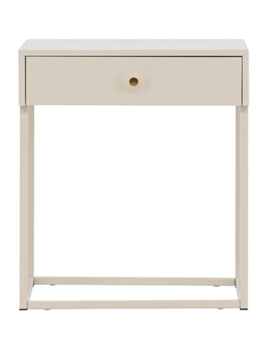 Baka sengebord i stål H50 x B43 x D43 cm - Beige/Messing