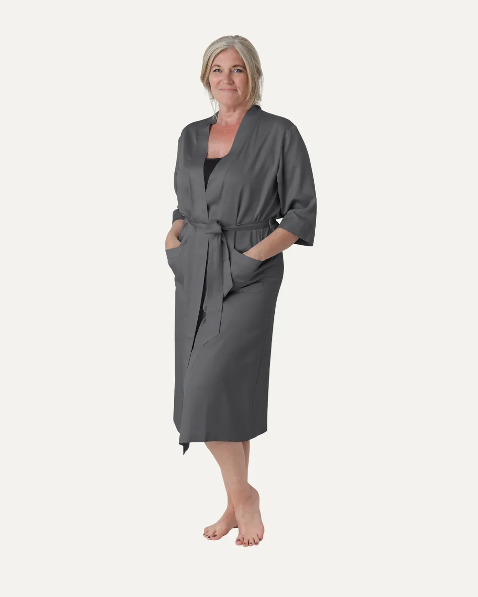 Bambus kimono | Lang damemodel | Dark grey | L