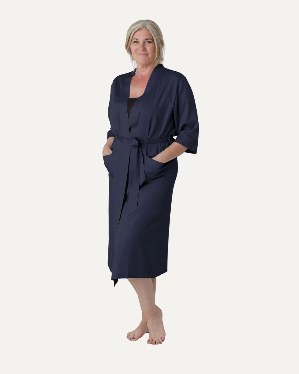 Bambus kimono | Lang damemodel | Navy blue | L