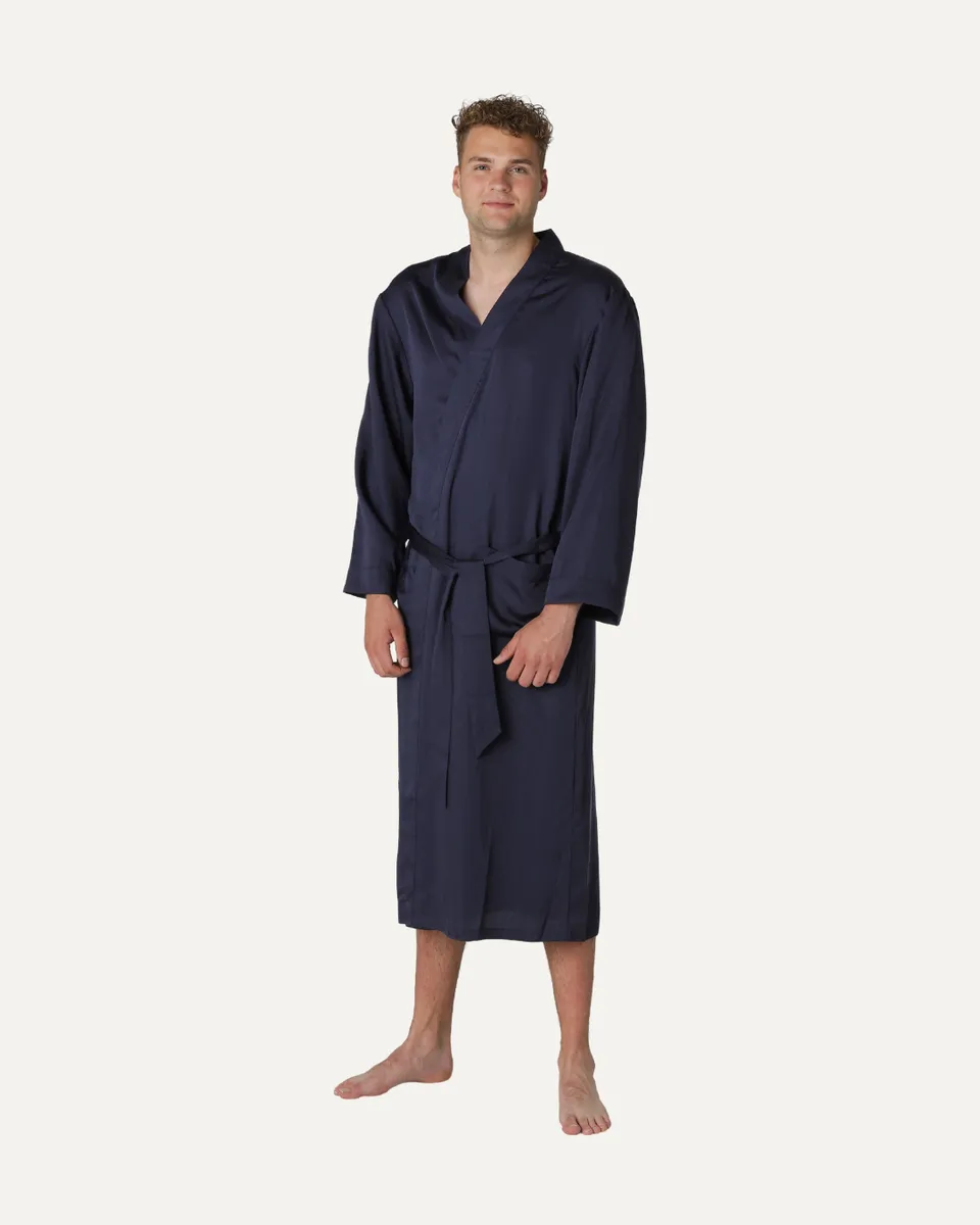 Bambus kimono | Lang herremodel | Navy blue | M