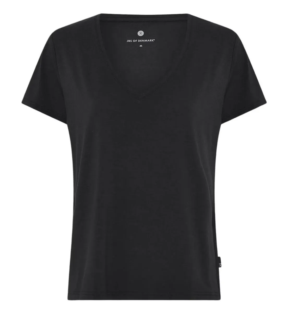 Bambus t-shirt med v-hals, dame, relaxed fit, JBS of Denmark, sort, str. small