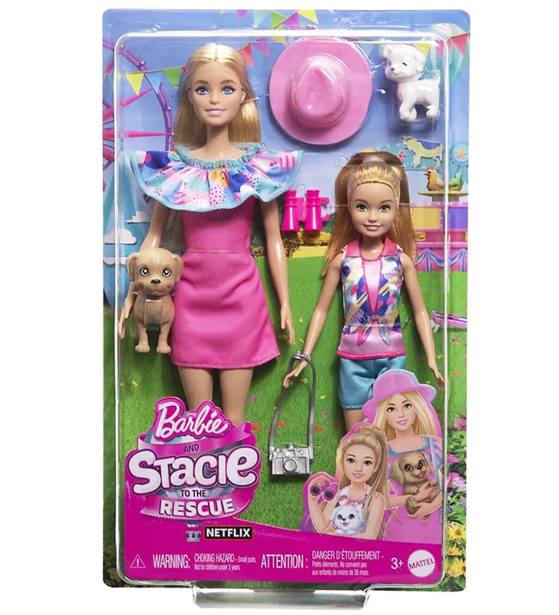 Barbie Dukkesæt - 30 cm - Stacie og Barbie m. Hunde