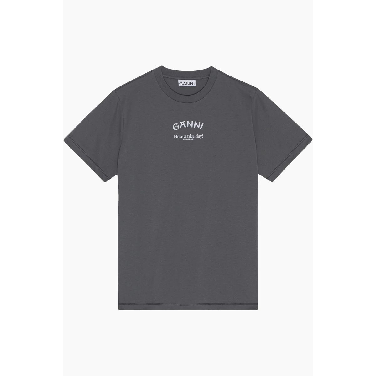 Basic Jersey GANNI Relaxed T-shirt T3590 - Volcanic Ash - GANNI - Sort XXS