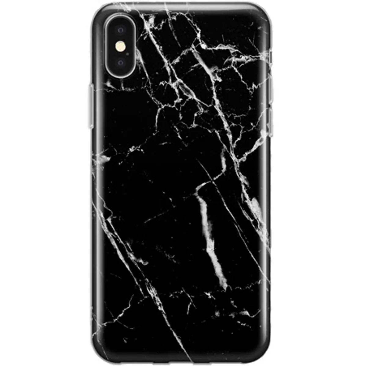 BasicPlus iPhone X/Xs Cover - Sort Marmor