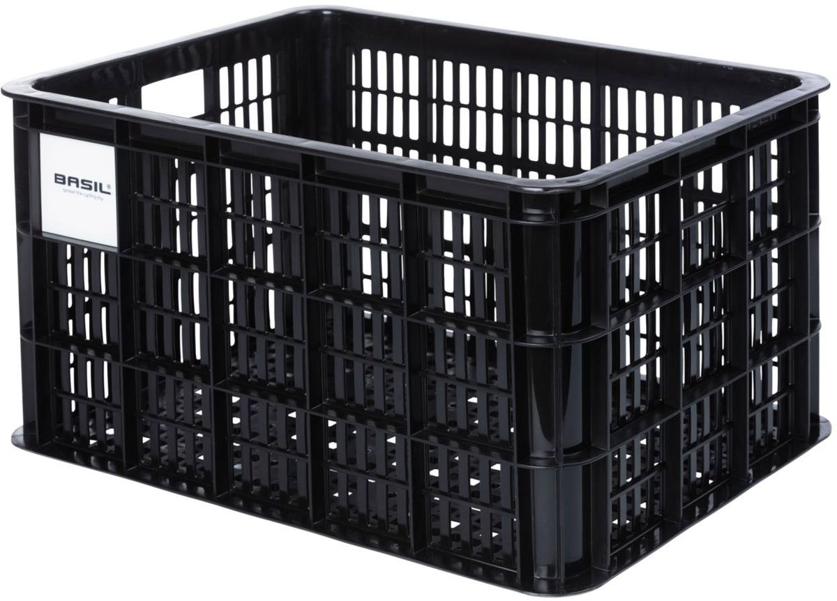 Basil Crate i Genanvendt Plast 40L 49.5x39.5x26.5cm (MIK-AVS-Racktime adapter kompatibel) - Sort