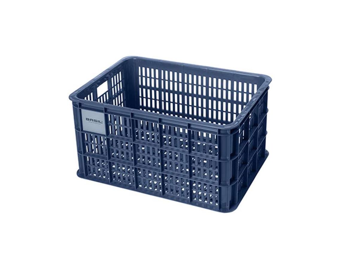 Basil Crate L - Plast kurv - Til opbevaring eller bagagebærer - Blå - 95% recycled material