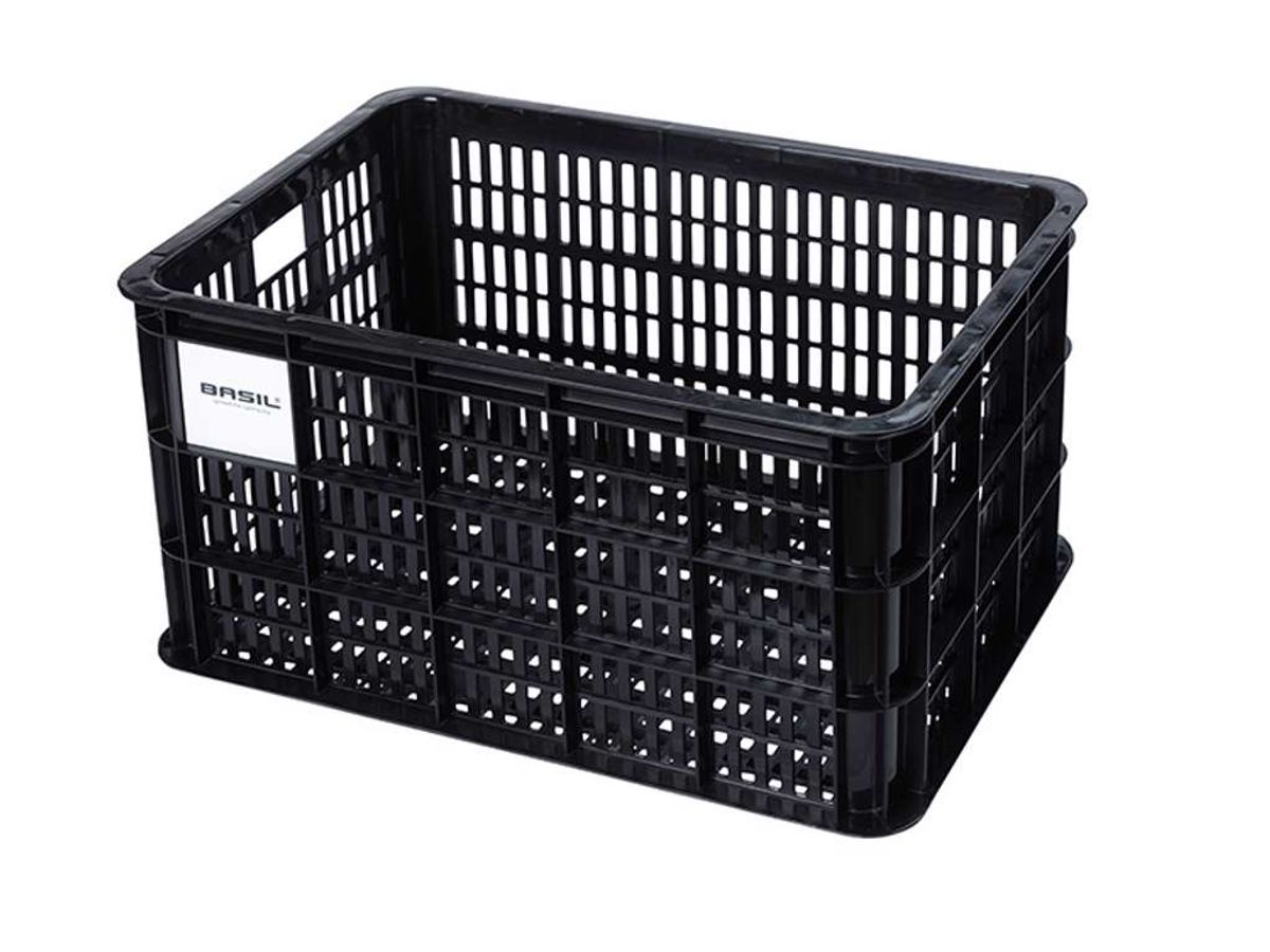 Basil Crate L - Plast kurv - Til opbevaring eller bagagebærer - Sort - 95% recycled material