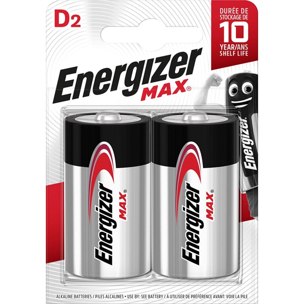 Batteri Energizer MAX D Langtidsholdbar Ydeevne.