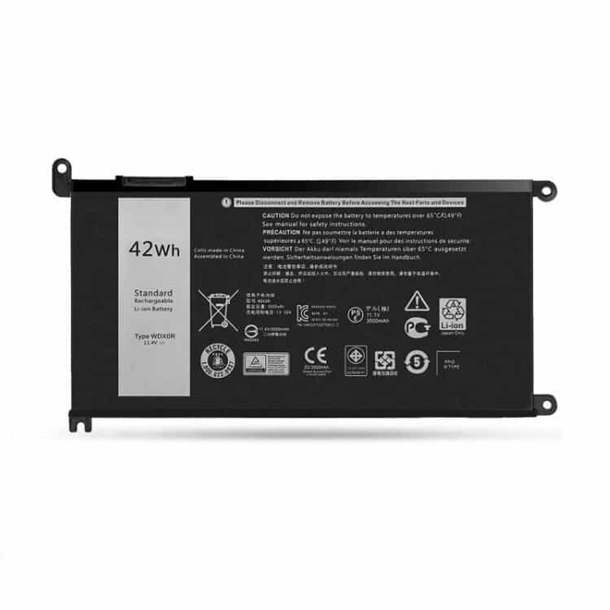 Batteri WDXOR, til Dell Inspiron 13, 5368, 7368, 15, 5567, 5568, 7560 - iHero