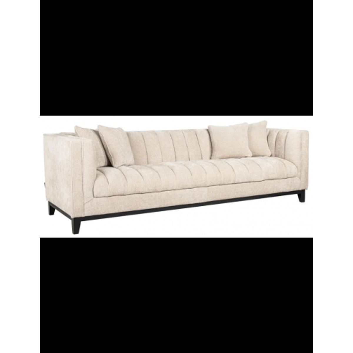 Beauchamp 3-personers sofa i polyester B255 cm - Sort/Creme