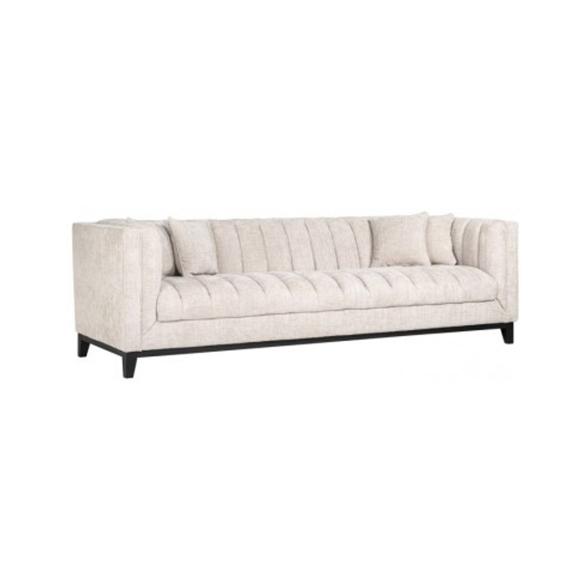 Beauchamp 3-personers sofa i polyester B255 cm - Sort/Natur