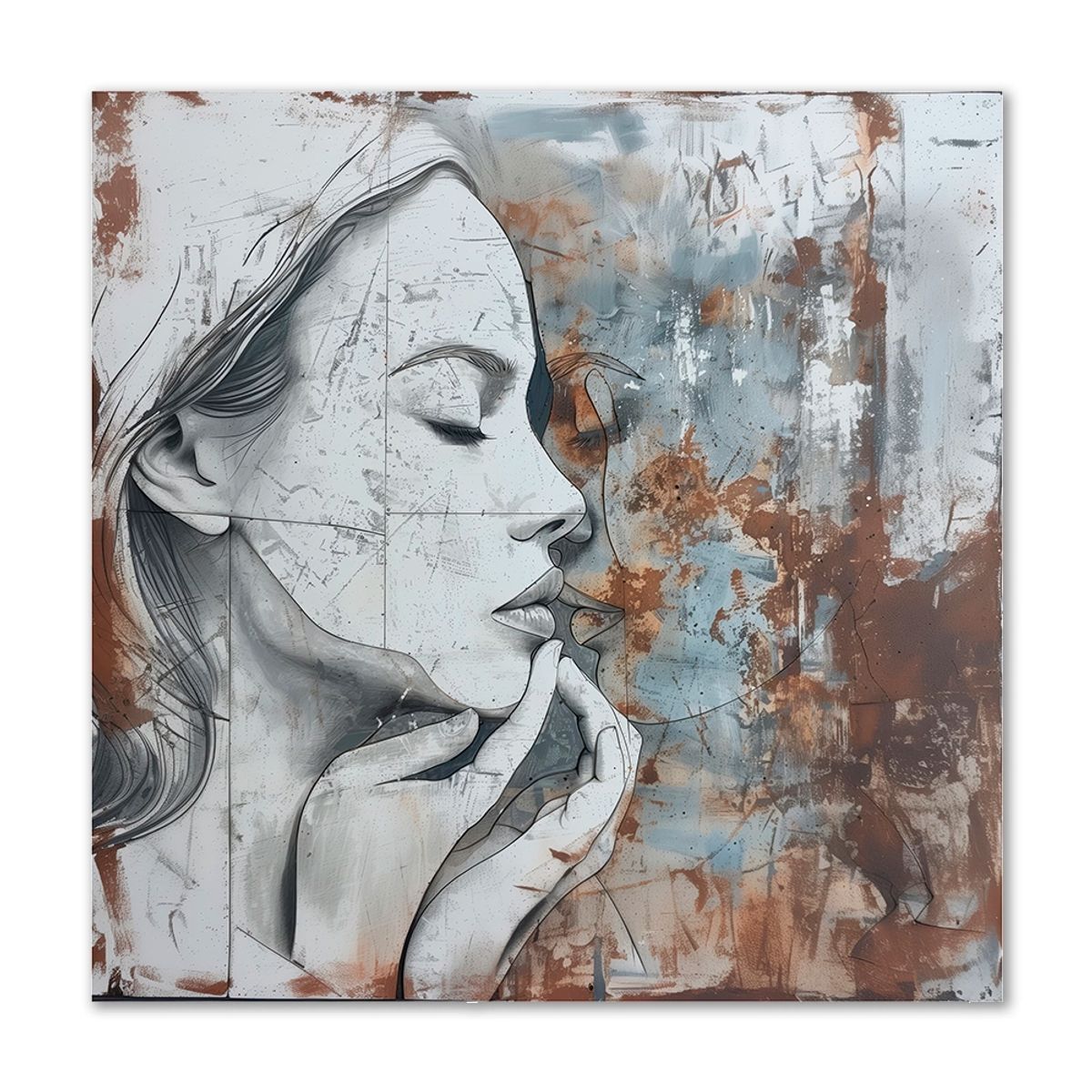 Behind closed eyes - 80x80 cm. - Ingen